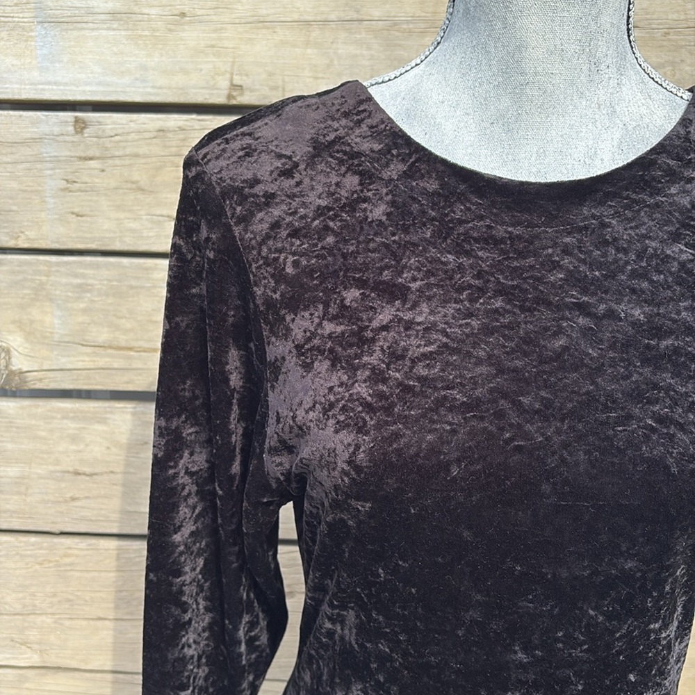 Crushed Velvet Black Midi Dress Sz Sm/med - Picture 3 of 11